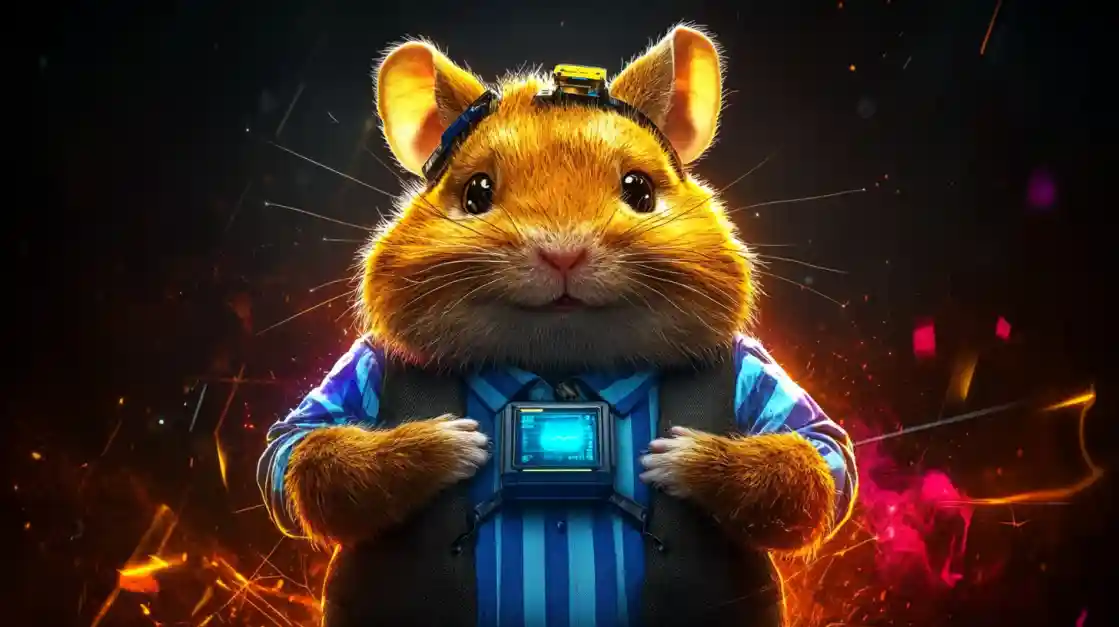 A cute and tech-savvy hamster character wearing a vest and a headset, representing the playful and innovative spirit of tk333.