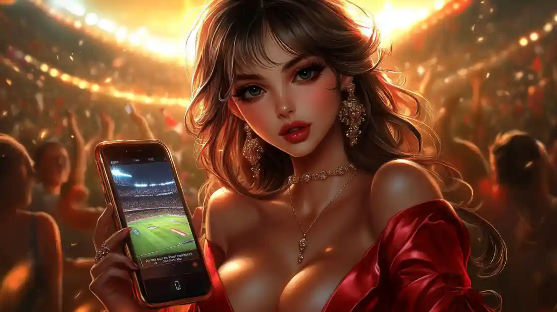 A user enjoying live action on mobile.