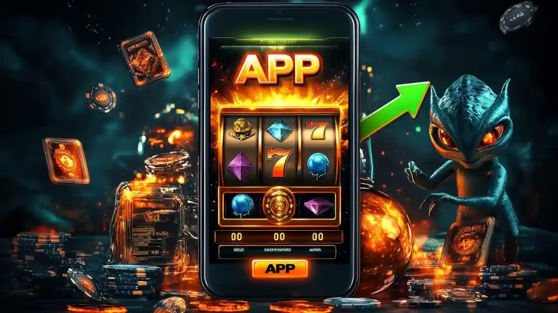 A slot-style game shown inside the tk333 mobile app, highlighting a fun gaming experience.